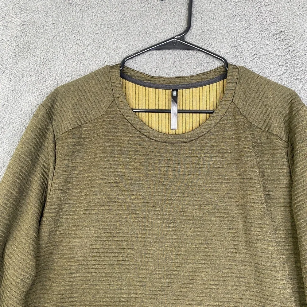 REI Active Pursuits Long Sleeve Crew Olive Green Shirt Mens XL Zip Pocket 140873
